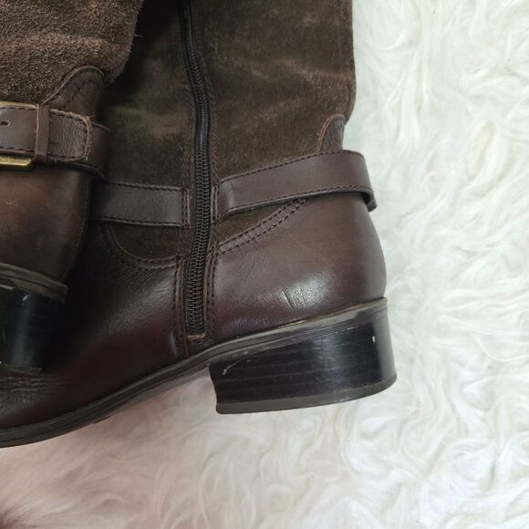 LAUREN Ralph Lauren McLeod Brown Leather Suede Riding Style Boot w/ Bridle 5.5 - Picture 10 of 15